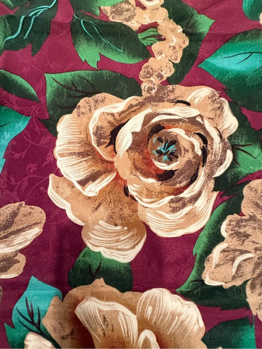 VINTAGE: Oscar de la Renta | ladies floral print square silk scarf